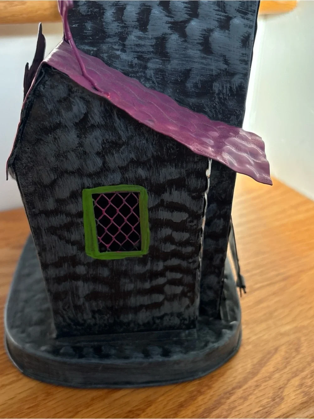 Halloween Haunted House Tabletop Decoration in Purple, Green and Pink